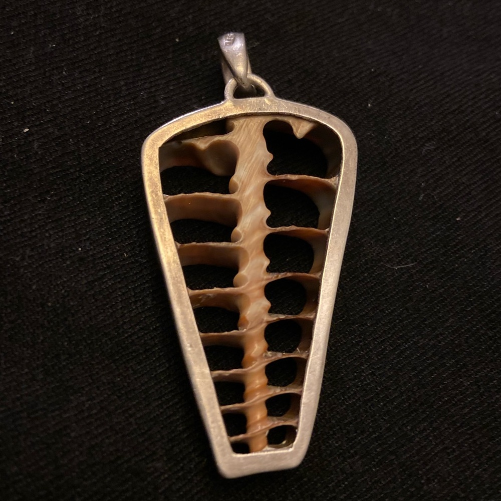 Cerithium telescopium shell 925 silver pendant
